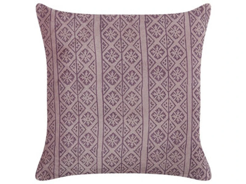 Image of Beliani Throw Cushion Silybum Velvet 45 X 45cm Pink Geometric Pattern