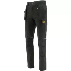 Image of Caterpillar Mens Stretch Cut Pocket Slim Work Trousers (32R) (Black) - Black