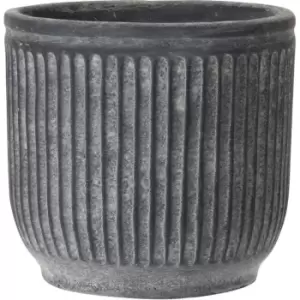 Image of Pro-Gardens Ribbled Flower Pot 33 - Black