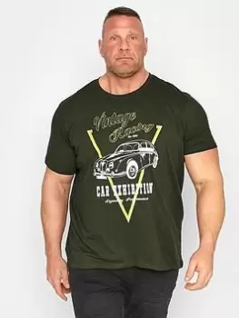 Image of BadRhino Vintage Racing T-Shirt - Green, Size 4XL, Men