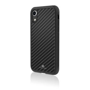 Image of Black Rock - Robust Real Carbon Cover for Apple iPhone XR, black