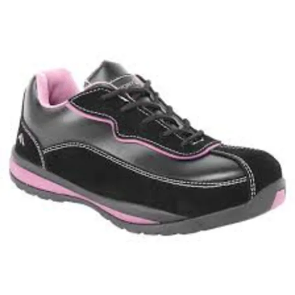Image of Portwest Steelite Womens S1P HRO Safety Trainers FW39BPR36 Colour: Black / Pink
