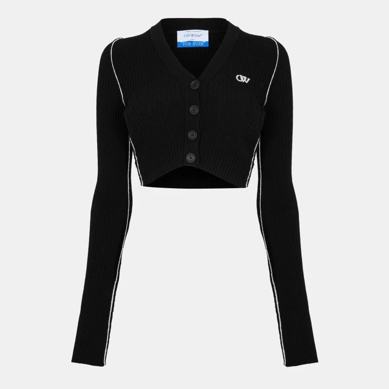 Image of Off White Womens Diagonal Stripe Knitted Top Black Sand female 6 (2XS)