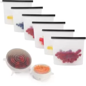 Image of Reusable Food Storage Bags & Lids - Set of 12 M&W - Multi