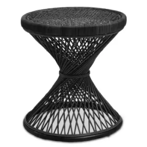 Image of Interiors By Ph Black Finish Twisted Stool