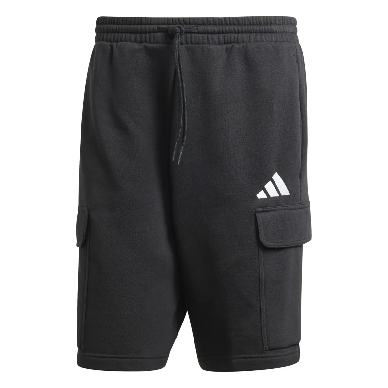 Image of Adidas SPORTSWEAR Essentials Feel Cozy Cargo Shorts in French Terry Fabric Black Men XS;XL