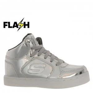 Image of Skechers Energy Light Hi Top Childrens Trainers - Silver