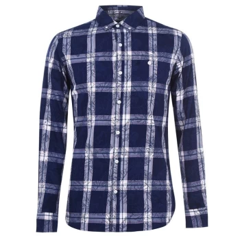 Image of Kangol Check Long Sleeve Shirt Mens - Blue Check