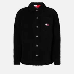 Image of Tommy Jeans Modern Prep Logo Fleece Overshirt - L