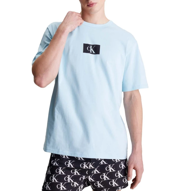 Image of Calvin Klein Box Logo Lounge T-Shirt Aquatic M