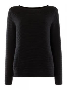Image of Barbour Wide Neck Aragan Jumper With Pockets Black