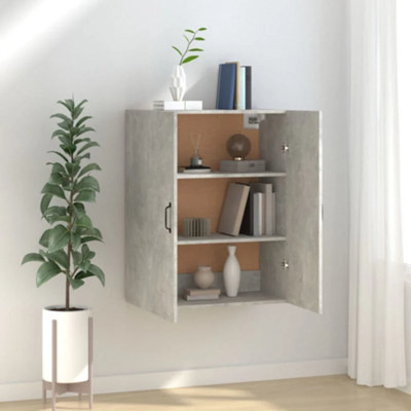 Image of Vidaxl Hanging Cabinet Concrete Grey 69,5X34X90 Cm Engineered Wood, Grey 812271