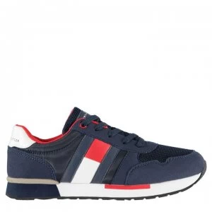 Image of Tommy Hilfiger Tommy Low Flag Trainers - Blue 800