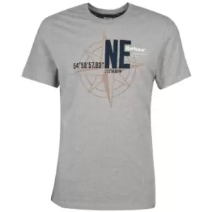 Image of Barbour Mens Compus T-Shirt Mid Grey Marl Medium