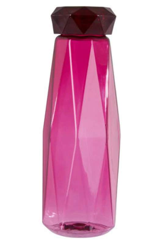 Image of Premier Housewares Textured Drinking Bottle, Secured Plastic Water Bottle, Versatile Water Botle, Durable Plastic Bottle Dark Pink
