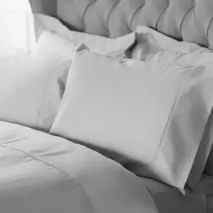 Image of Bamboo 300 Thread Count Eco-Friendly Plain Dyed Flat Sheet, Platinum, King/Super King - Belledorm