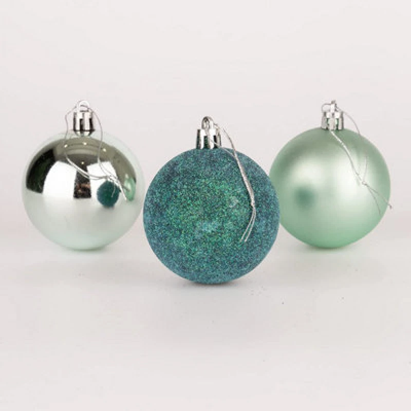 Image of Shatchi 50mm/24Pcs Christmas Baubles Shatterproof Turquoise,Tree Decorations Turquoise