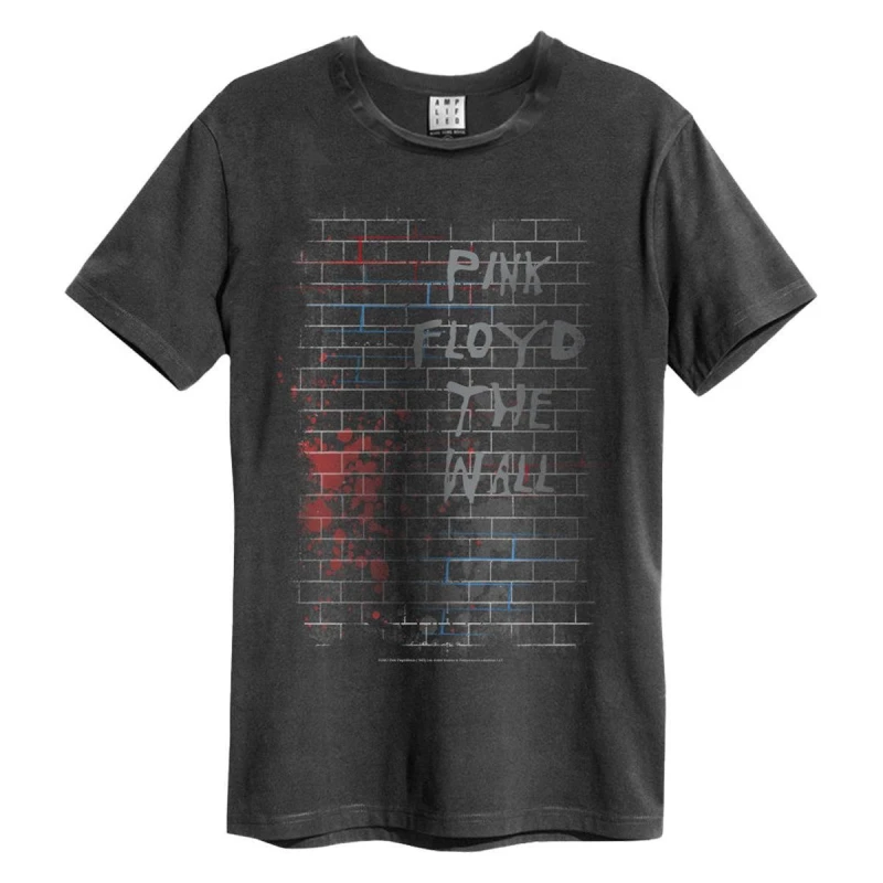 Image of Amplified Amplified Men The Wall Pink Floyd T-Shirt in Charcoal Size: Small Charcoal S Male 5063470005376