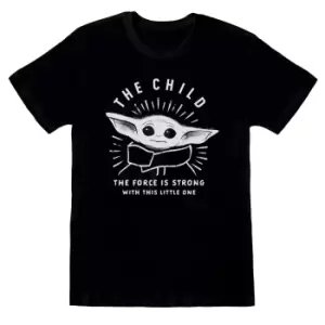 Image of Star Wars: The Mandalorian Unisex Adult Force Is Strong T-Shirt (XXL) (Black)