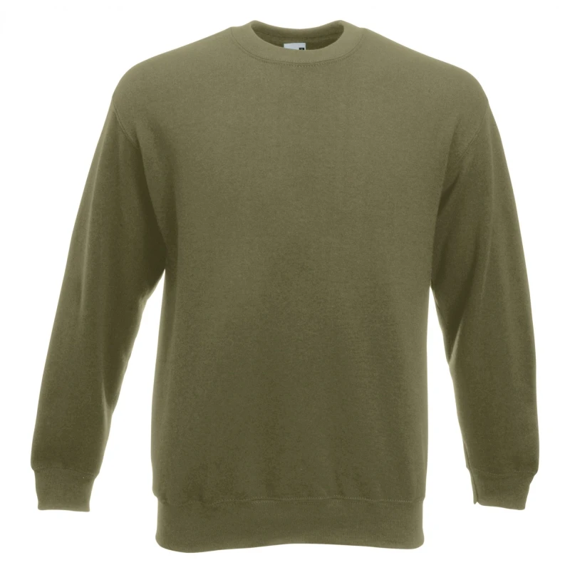 Image of Fruit Of The Loom Fruit of the Loom Men Premium 70 30 Set-In Sweatshirt in Olive Size: Small Olive S Male 5054171269921