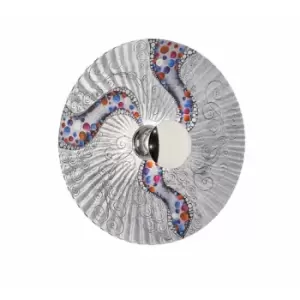 Image of LUNA design wall light chrome 1 bulb Diameter 54cm Silver