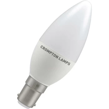 Image of Lamps LED Candle 5W SBC-B15d Dimmable (40W Equivalent) 2700K Warm White Opal 470lm SBC Small Bayonet B15 Frosted Light Bulb - Crompton