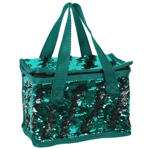 Image of Green and Silver Reversible Sequin Cooler Bag