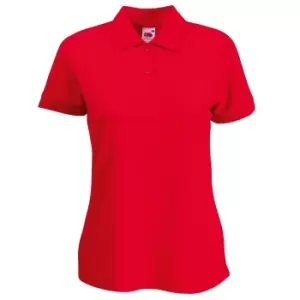 Image of Fruit Of The Loom Womens Lady-Fit 65/35 Short Sleeve Polo Shirt (XL) (Red)