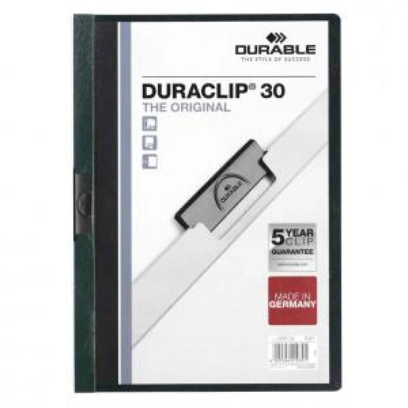 Image of Durable DURACLIP 30 Sheet Document Clip File Folder - 25 Pack - A4 DRBE220032