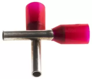 Image of Weidmuller Weidmller Insulated Crimp Bootlace Ferrule, 8mm Pin Length, 1.4mm Pin Diameter, 1mm Wire Size, Red