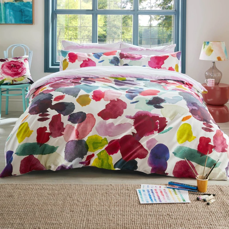 Image of Bluebellgray Abstract Duvet Set, Double, Fuchsia
