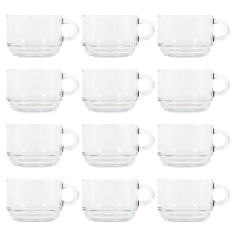 Image of LAV Glassware Lav Cozy Stacking Glass Coffee Cups - 270ml - Pack Of 12
