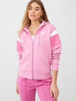 Image of Nike Nsw Fz Heritage Hoodie - Flamingo