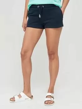 Image of Superdry Vintage Logo Embroidered Jersey Short - Blue Size 14, Women