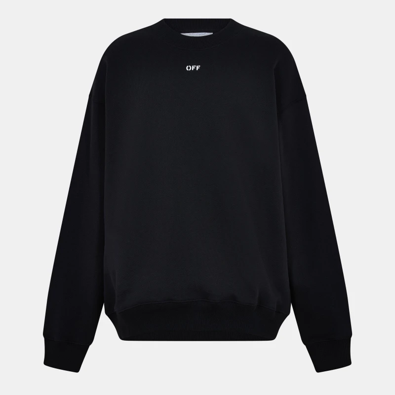 Image of Off White Mens Skate Crewneck Sweatshirt Black-White male XS