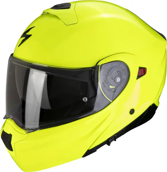 Image of Scorpion Exo-930 Evo Solid Yellow Fluo Modular Helmet XS