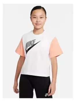 Image of Nike Older Girls Nsw Tee Essntl Boxy Tee Dnc, White, Size Xs=6-8 Years, Women