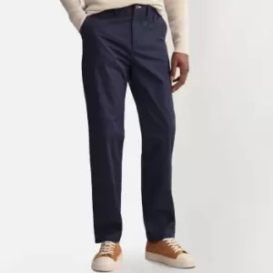 Image of GANT Men Allister Regular Fit Twill Chinos (32-32) Blue