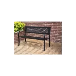 Image of BIRCHTREE Garden Bench Steel Lattice Style C072 Black