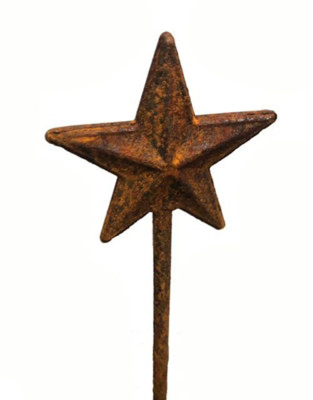 Image of Poppy Forge Star 5ft Plant Pin Bare Metal/ready To Rust (Pack Of 3) - Steel - W10 X H152.4 Cm