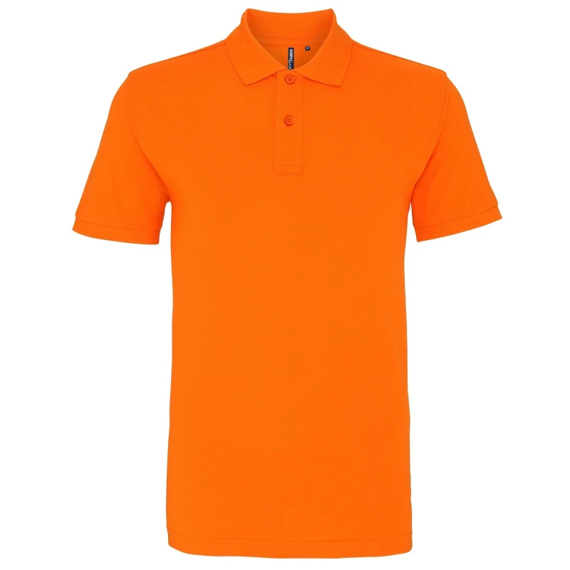 Image of Asquith & Fox Mens Plain Short Sleeve Polo Shirt in Orange Size: Small Orange Male S
