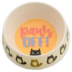 Image of Bambootique Eco Friendly Paws Off Feline Fine Cat Pet Bowl