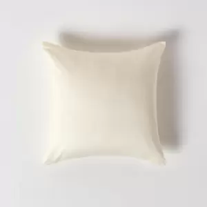 Image of Cream Continental Pillowcase Organic Cotton 400 Thread Count, 40 x 40cm - Cream - Cream - Homescapes