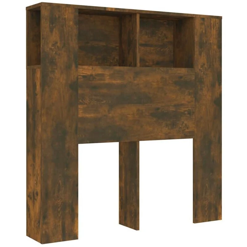 Image of Vidaxl Headboard Cabinet Smoked Oak 100X18.5X104.5 Cm, Brown 817264