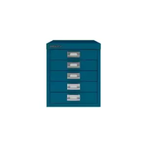 Image of Bisley 5 Drawer Filing Cabinet - Azure