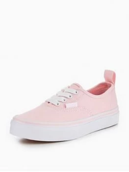 Image of Vans Uy Authentic Elastic Lace Childrens Trainer PinkWhite Size 10