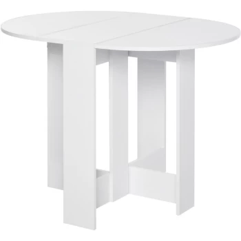 Image of Homcom - Folding Drop Leaf Dining Table Compact Home Furniture Home Style