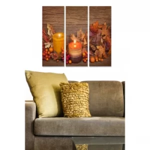 Image of MDF12843 Multicolor Decorative MDF Painting (3 Pieces)