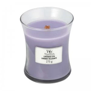 Image of WoodWick Lavender Spa Medium Jar Candle 275g