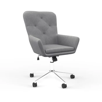 Image of Alphason - Benjamin Height Adjustable Fabric Armchair Style Office Desk Chair Grey
